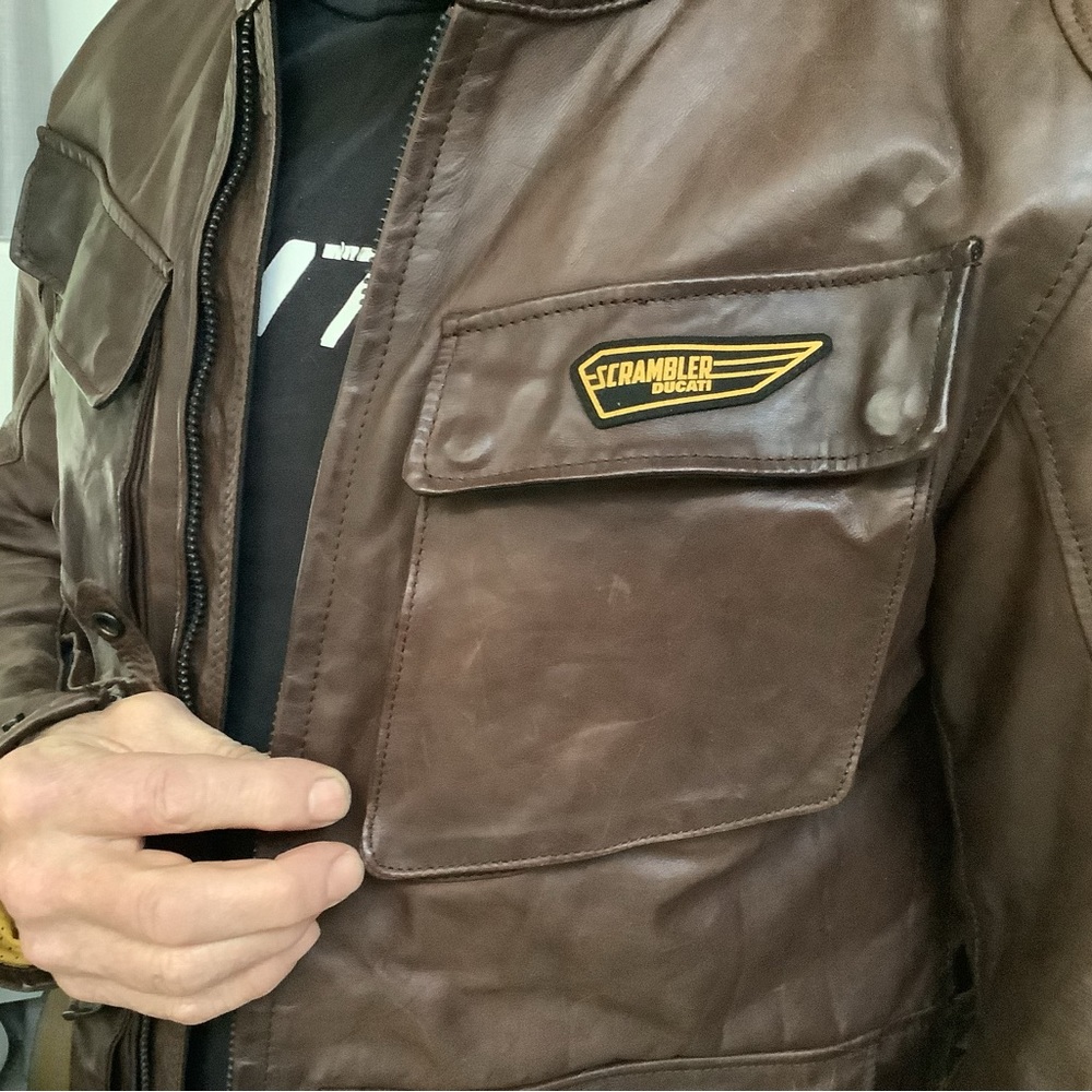 Men’s Ducati Scrambler Leather  EU52 Quattrotasche Jacket - Picture 5 of 9